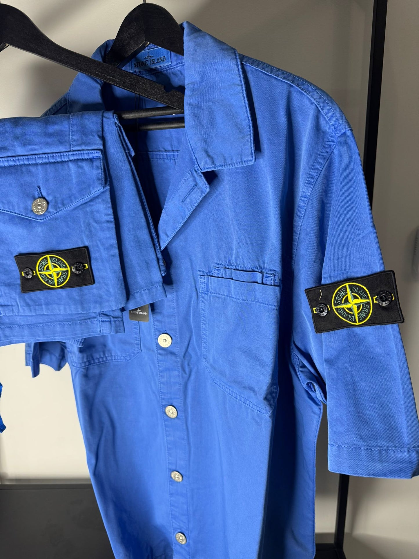 Stone Island Cobalt Blue Short Sleeve Shirt & Shorts Set – Pre-Loved