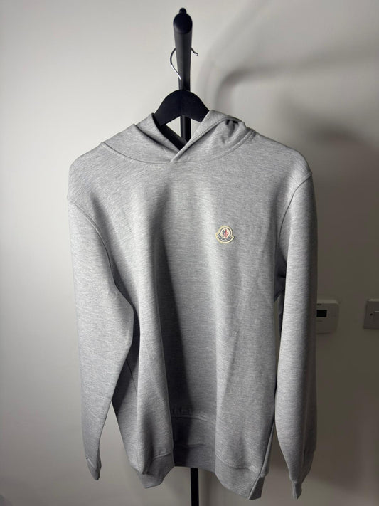 Moncler Logo Patch Hoodie – Grey Marl (Pre-Loved)