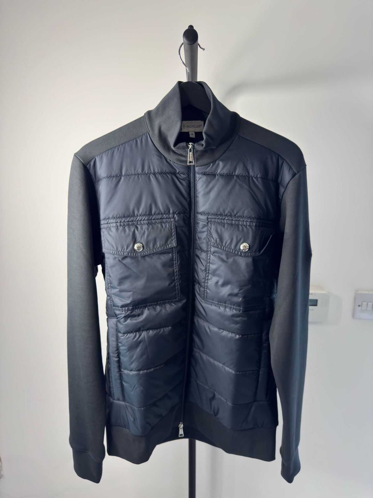 Moncler Quilted Hybrid Zip Jacket – Navy (Pre-Loved)