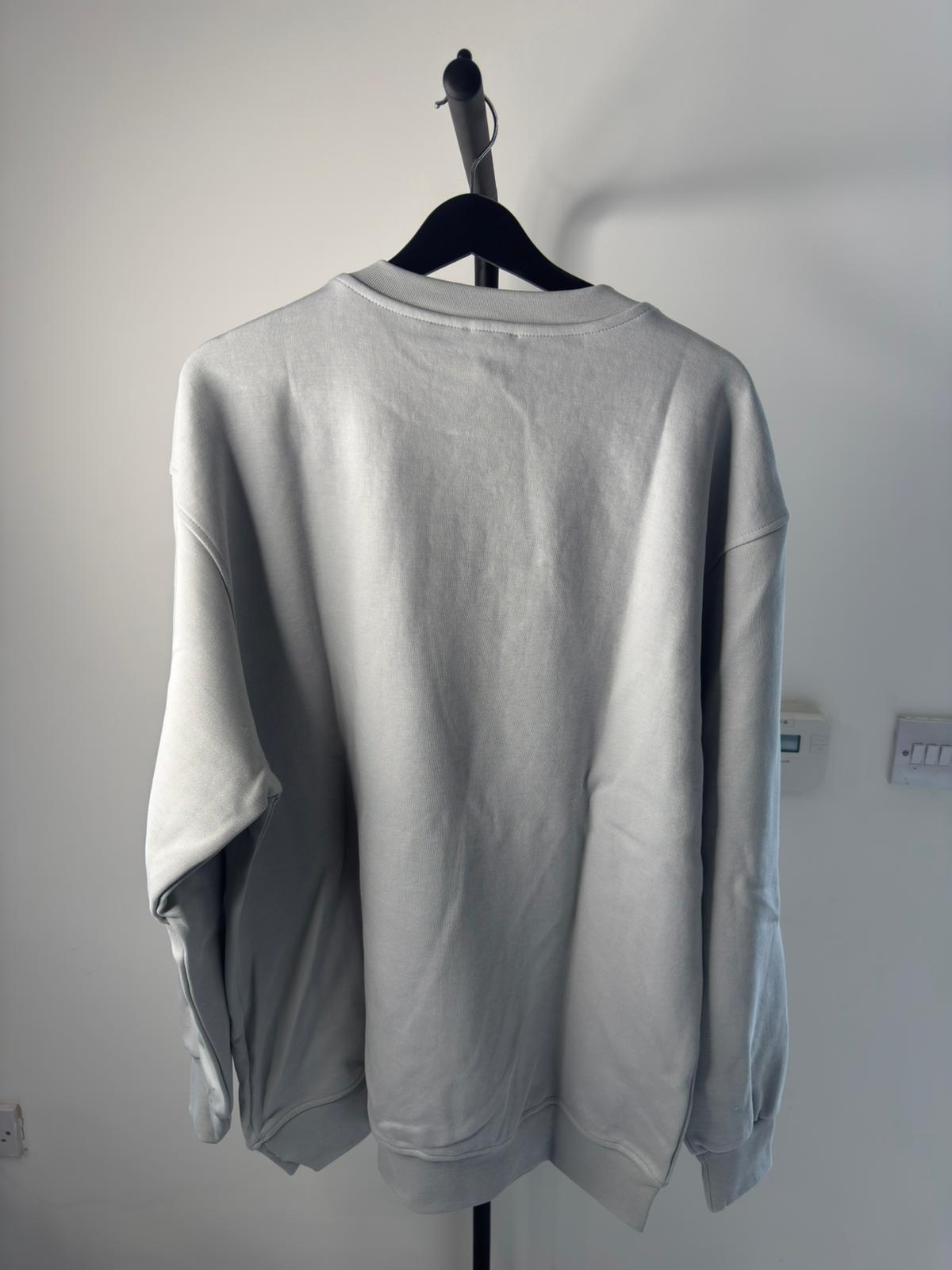 Moncler Embroidered Logo Sweatshirt – Light Grey (Pre-Loved)